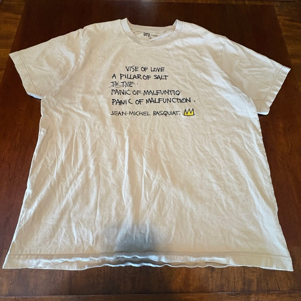 Uniqlo UT x Jean-Michel Basquiat Graphic Tee Crown Quote Shirt XL